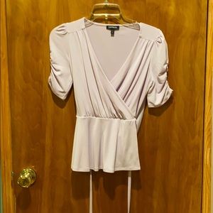 Lavender short sleeved shirt from Express